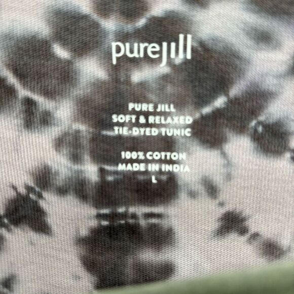 J. Jill Pure Jill Soft & Relaxed Tie-Dyed Tunic Gray Large NWT - Picture 3 of 8